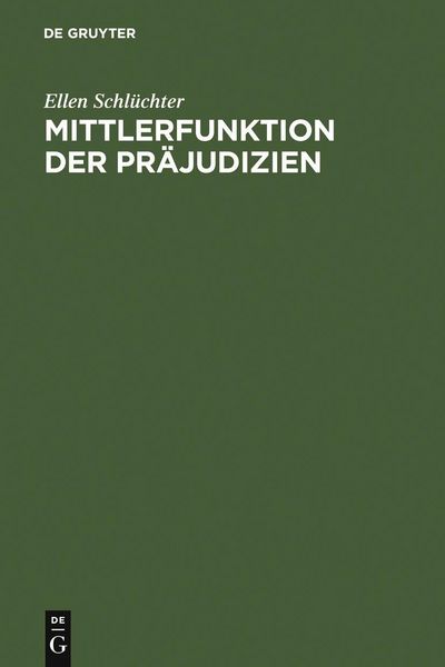 Produktbild: Mittlerfunktion der Pr&auml;judizien