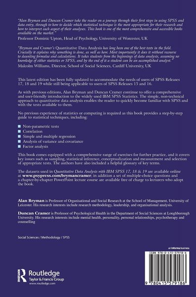 Produktbild: Quantitative Data Analysis with IBM SPSS 17, 18 & 19