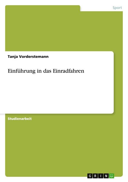 Produktbild: Einf&uuml;hrung in das Einradfahren