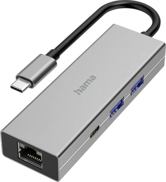 Hama 4 Port USB-C® (USB 3.2 Gen 2) Multiport Hub Grau