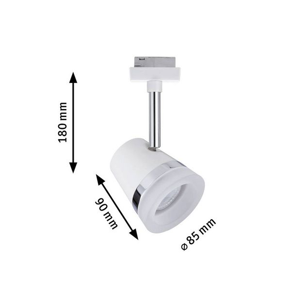 Produktbild: Paulmann Cone Hochvolt-Schienensystem-Leuchte URail GU10 10W LED Wei&szlig;, Chrom