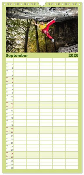 Produktbild: Familienplaner 2026 - Climbing Solutions - Bergsport weltweit mit 5 Spalten (Wandkalender, 21 x 45 cm) CALVENDO