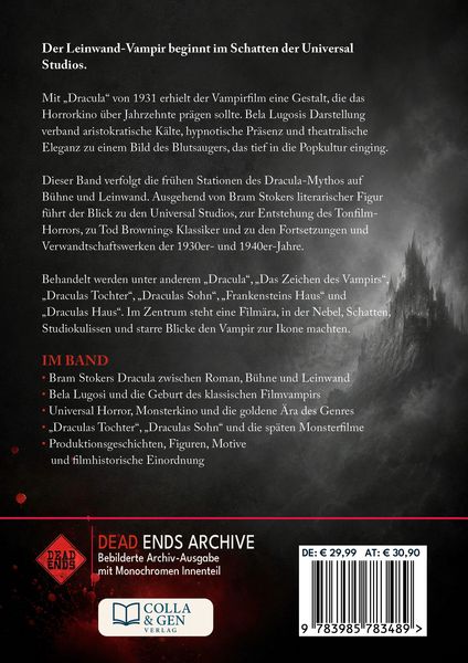 Produktbild: Dracula &ndash; Die fr&uuml;hen Klassiker: Aderlass in Schwarz-Wei&szlig; (Dead Ends Archive)