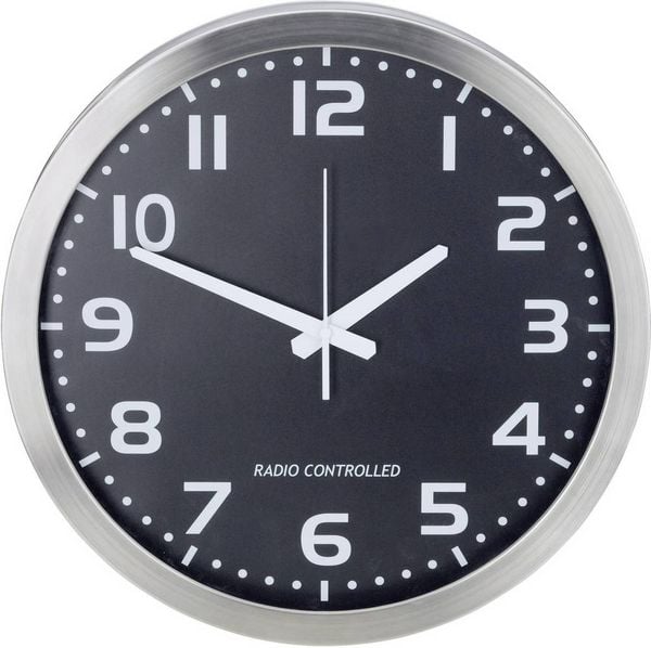 Produktbild: M601508 Funk Wanduhr 40cm Aluminium