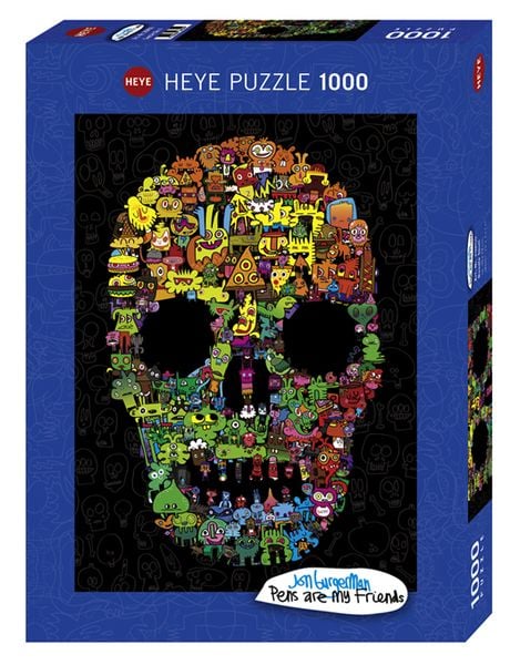 Heye - Standardpuzzle - Doodle Skull 1000 Teile