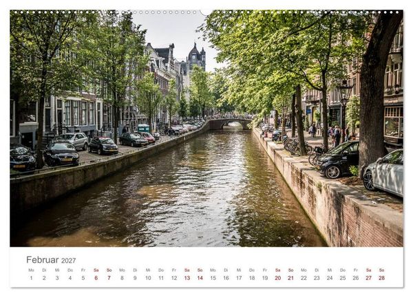 Produktbild: Amsterdam - Wasserstra&szlig;en und Grachten (hochwertiger Premium Wandkalender 2027 DIN A2 quer), Kunstdruck in Hochglanz