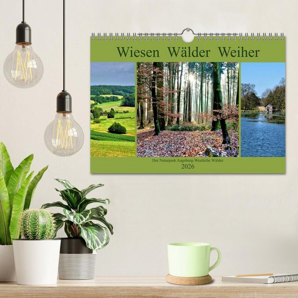 Produktbild: Wiesen W&auml;lder Weiher. Der Naturpark Augsburg-Westliche W&auml;lder (Wandkalender 2026 DIN A4 quer), CALVENDO Monatskalender