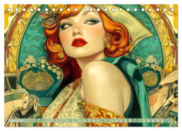 Produktbild: Die Epoche Art Nouveau - Mit eleganter Mode (Tischkalender 2027 DIN A5 quer), CALVENDO Monatskalender