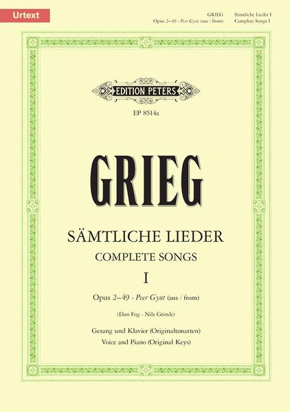 Produktbild: Grieg, E: Complete Songs -- Opp. 2-49 and from Peer Gynt