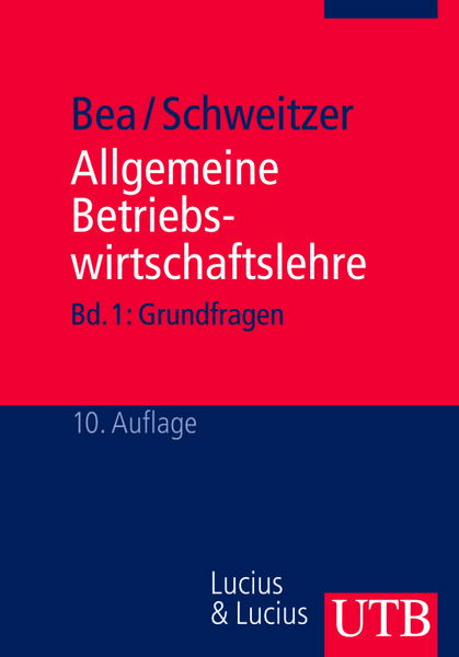Produktbild: Allgemeine Betriebswirtschaftslehre 1. Grundfragen