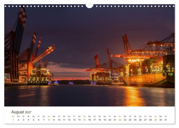 Produktbild: Hamburgs Hafenlichter (Wandkalender 2027 DIN A3 quer), CALVENDO Monatskalender