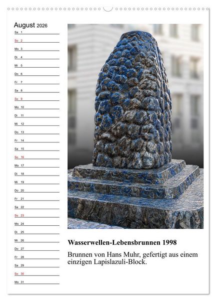 Produktbild: Brunnenkunst in Wien (hochwertiger Premium Wandkalender 2026 DIN A2 hoch), Kunstdruck in Hochglanz