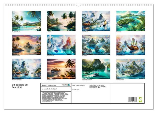 Produktbild: Le paradis de l'archipel (Calendrier mural 2026 DIN A2 vertical), CALVENDO calendrier mensuel
