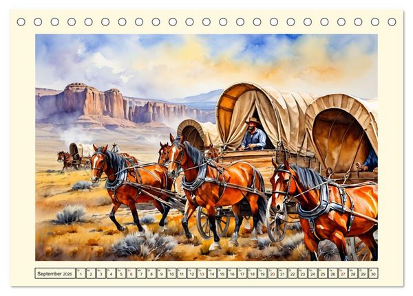 Produktbild: Nostalgie - der Wilde Westen (Tischkalender 2026 DIN A5 quer), CALVENDO Monatskalender