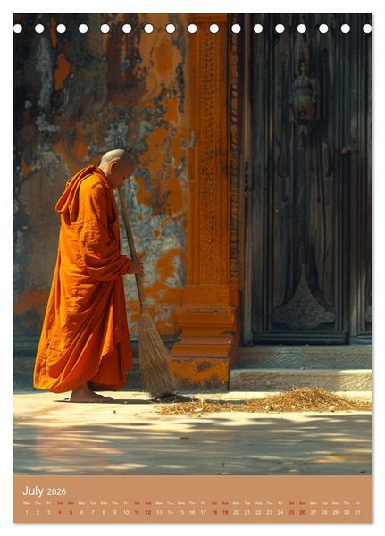 Produktbild: Zen in Orange (Desk Calendar 2026 DIN A5 portrait), CALVENDO 12 Month DeskCalendar