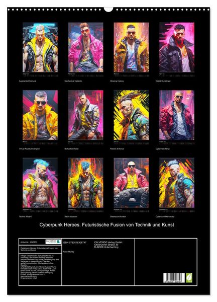 Produktbild: Cyberpunk Heroes. Futuristische Fusion von Technik und Kunst (Wandkalender 2026 DIN A2 hoch), CALVENDO Monatskalender