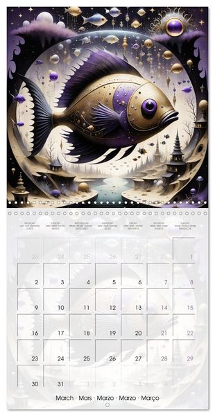 Produktbild: Les aventures des poissons d'acier (Calendrier mural carr&eacute; 2026 30x30 cm) Calendrier double avec une page pour vos prises de notes