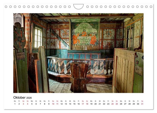 Produktbild: Stabkirchen Norwegens - Mittelalterliche Mystik in Holz (Wandkalender 2026 DIN A4 quer), CALVENDO Monatskalender
