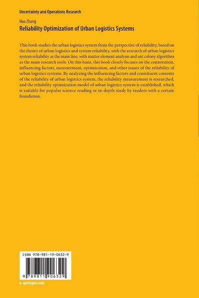 Produktbild: Reliability Optimization of Urban Logistics Systems