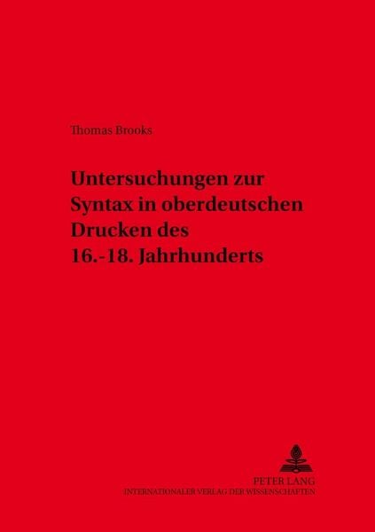 Produktbild: Untersuchungen zur Syntax in oberdeutschen Drucken des 16.-18. Jahrhunderts