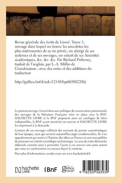 Produktbild: Revue g&eacute;n&eacute;rale des &eacute;crits de Linn&eacute;. Tome 1