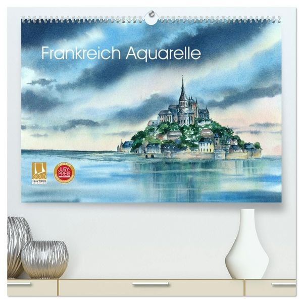 Produktbild: Frankreich Aquarelle (hochwertiger Premium Wandkalender 2027 DIN A2 quer), Kunstdruck in Hochglanz