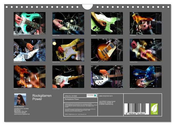 Produktbild: Rockgitarren Power (Wandkalender 2026 DIN A4 quer), CALVENDO Monatskalender