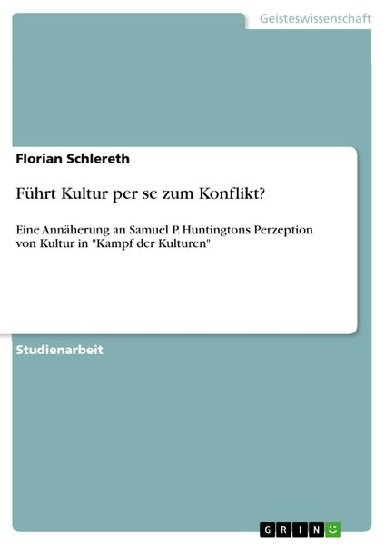 Produktbild: F&uuml;hrt Kultur per se zum Konflikt?