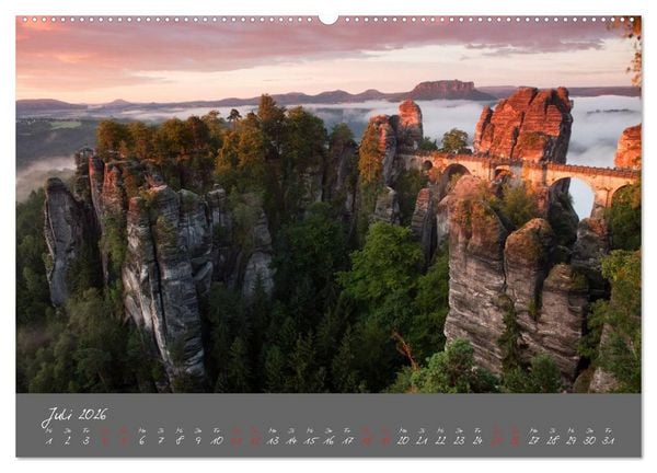 Produktbild: Traumlandschaft - S&auml;chsische Schweiz (hochwertiger Premium Wandkalender 2026 DIN A2 quer), Kunstdruck in Hochglanz