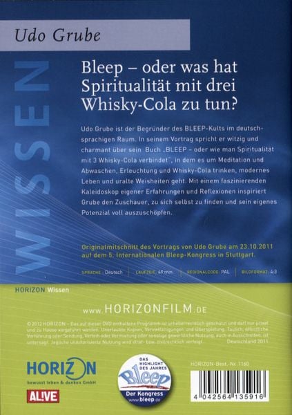 Produktbild: Bleep - oder was hat Spiritualit&auml;t mit 3 Whiskey-Cola zu tun - Udo Grube