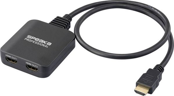Produktbild: SpeaKa Professional SP-HDMIS-300 2 Port HDMI-Splitter Ultra HD-f&auml;hig 7680 x 4320 Pixel Schwarz