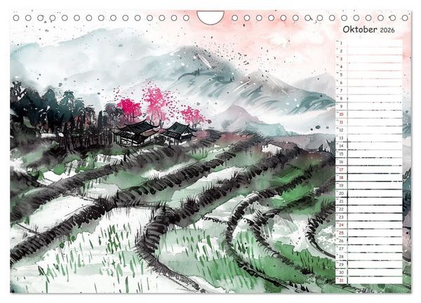 Produktbild: Chinas Harmonie - Terminplaner mit Landschaften und Symbolen (Wandkalender 2026 DIN A4 quer), CALVENDO Monatskalender