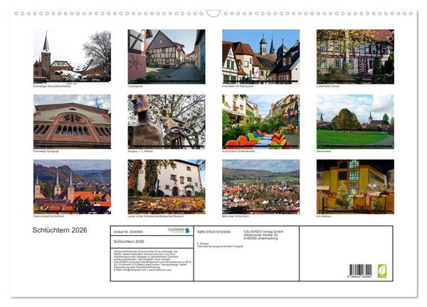 Produktbild: Schl&uuml;chtern 2026 (Wandkalender 2026 DIN A2 quer), CALVENDO Monatskalender