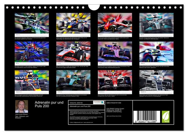 Produktbild: Adrenalin pur und Puls 200 (Wandkalender 2026 DIN A4 quer), CALVENDO Monatskalender