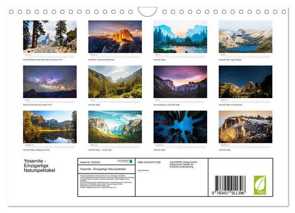 Produktbild: Yosemite - Einzigartige Naturspektakel (Wandkalender 2026 DIN A4 quer), CALVENDO Monatskalender