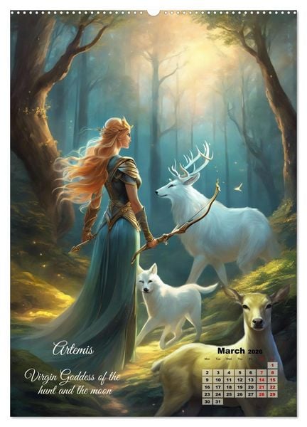 Produktbild: Gods of Greek mythology (Wall Calendar 2026 DIN A2 portrait), CALVENDO 12 Month Wall Calendar