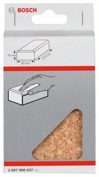 Produktbild: Bosch Accessories 2607000637 Handschleifklotz, L&auml;nge x Breite: 80 x 120 mm, aus Kork, klein 1 St.