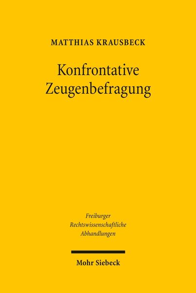 Produktbild: Konfrontative Zeugenbefragung