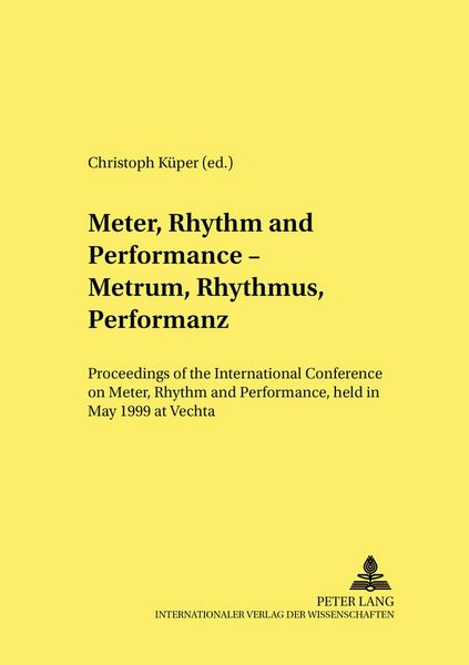 Produktbild: Meter, Rhythm and Performance &ndash; Metrum, Rhythmus, Performanz