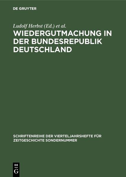 Produktbild: Wiedergutmachung in der Bundesrepublik Deutschland