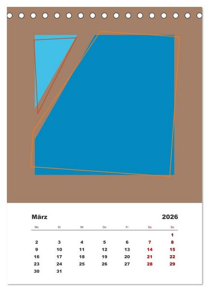 Produktbild: GeoArt - geometrische Formen (Tischkalender 2026 DIN A5 hoch), CALVENDO Monatskalender
