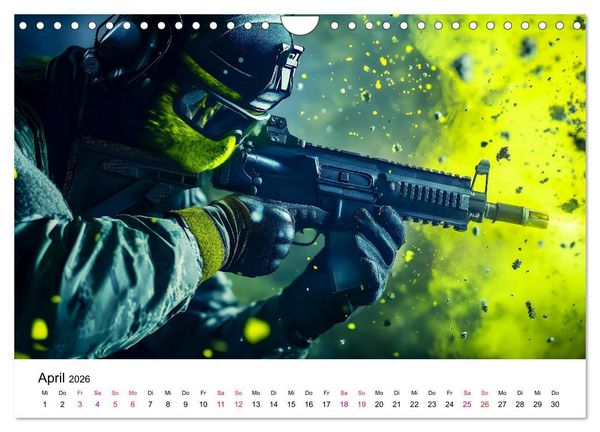 Produktbild: Paintball cool (Wandkalender 2026 DIN A4 quer), CALVENDO Monatskalender