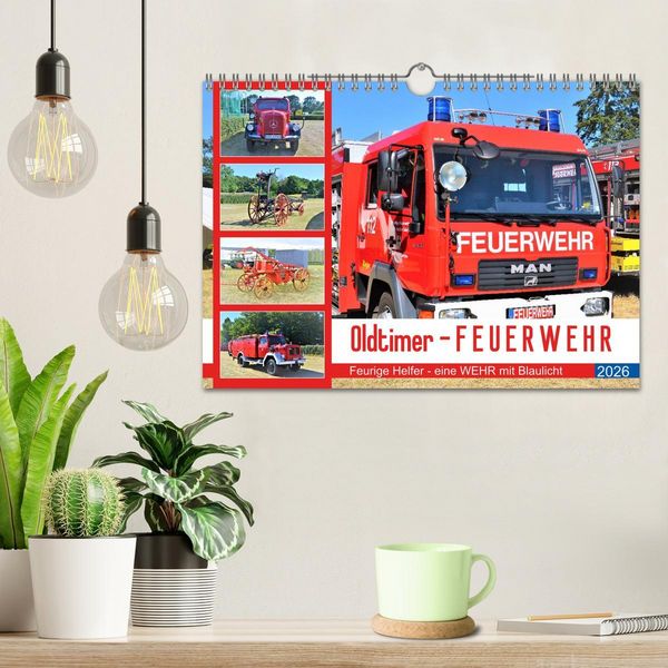 Produktbild: Oldtimer-FEUERWEHR (Wandkalender 2026 DIN A4 quer), CALVENDO Monatskalender
