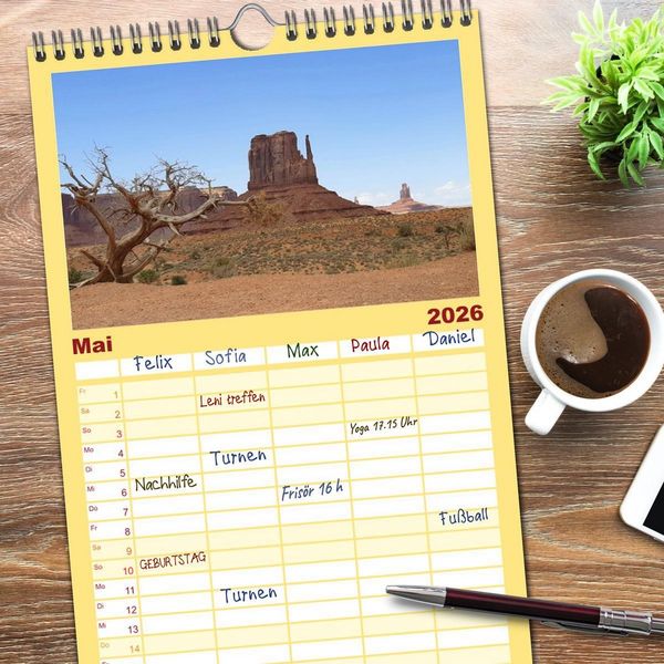 Produktbild: Familienplaner 2026 - Discover the West mit 5 Spalten (Wandkalender, 21 x 45 cm) CALVENDO