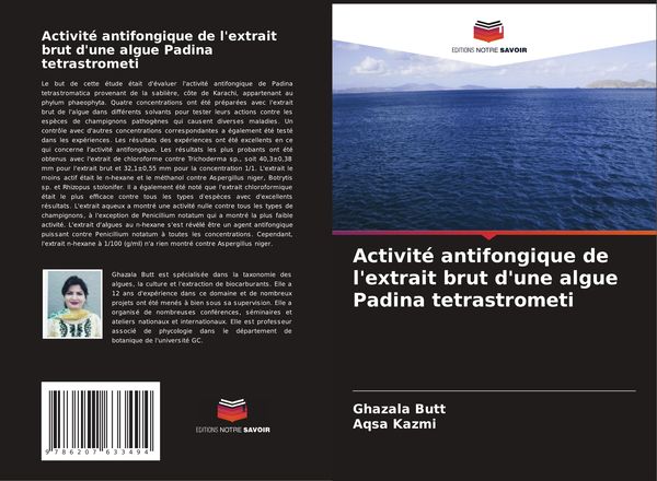 Produktbild: Activit&eacute; antifongique de l'extrait brut d'une algue Padina tetrastrometi