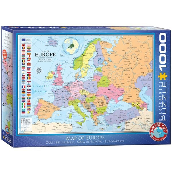 Eurographics 6000-0789 - Karte von Europa, Puzzle, 1.000 Teile