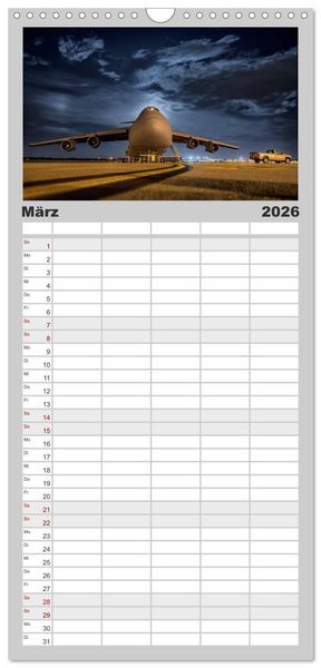 Produktbild: Familienplaner 2026 - Kampfjets &bull; U.S. Aircraft mit 5 Spalten (Wandkalender, 21 x 45 cm) CALVENDO