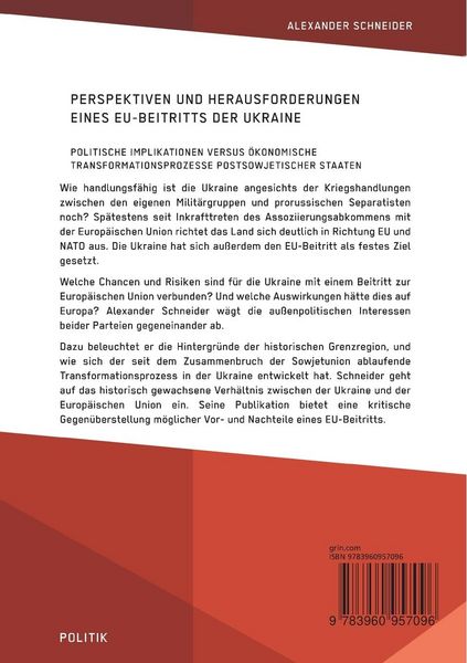 Produktbild: Perspektiven und Herausforderungen eines EU-Beitritts der Ukraine. Politische Im