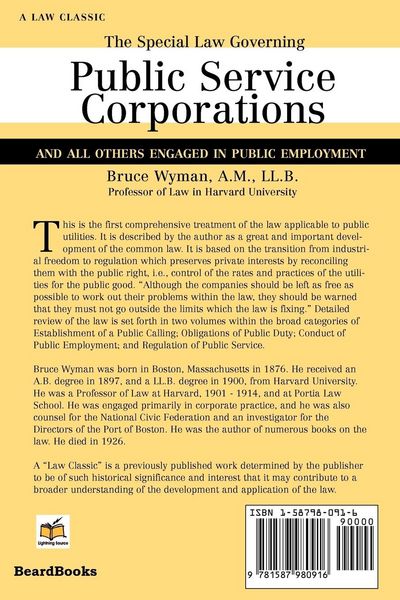 Produktbild: The Special Law Governing Public Service Corporations, Volume 1