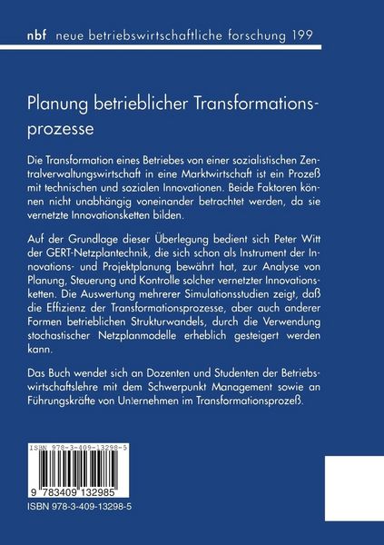 Produktbild: Planung betrieblicher Transformationsprozesse